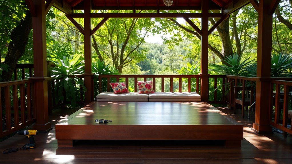 bed platform installation gazebo