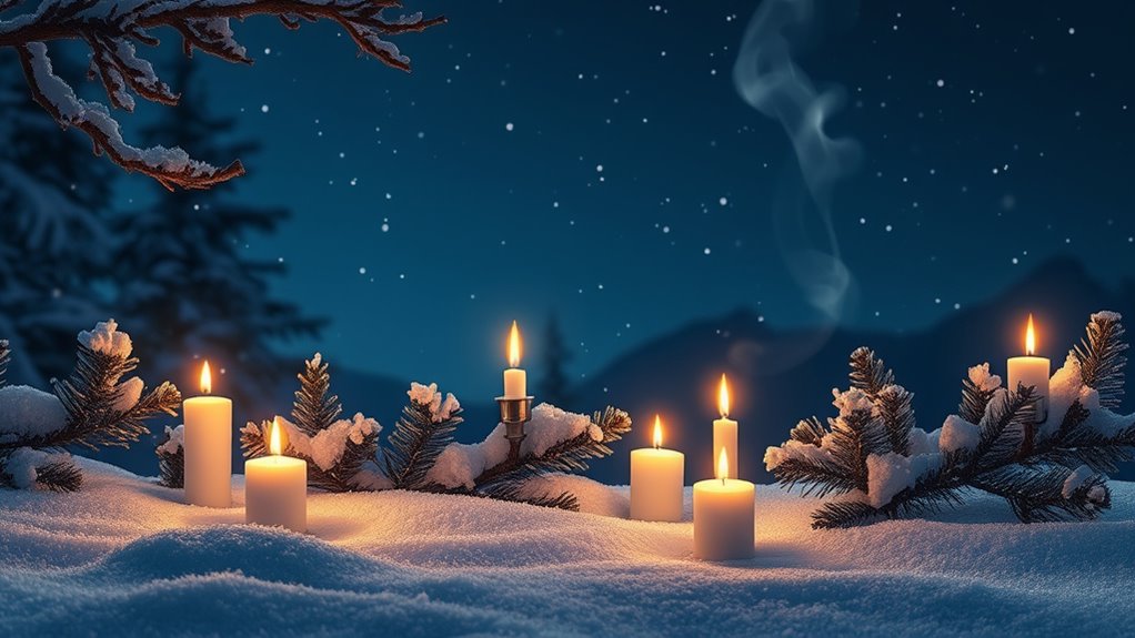 candlelit winter night ambiance