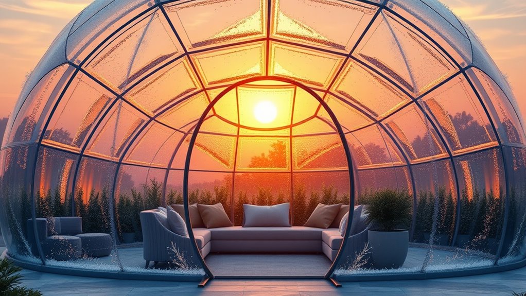 clear dome shaped outdoor structure