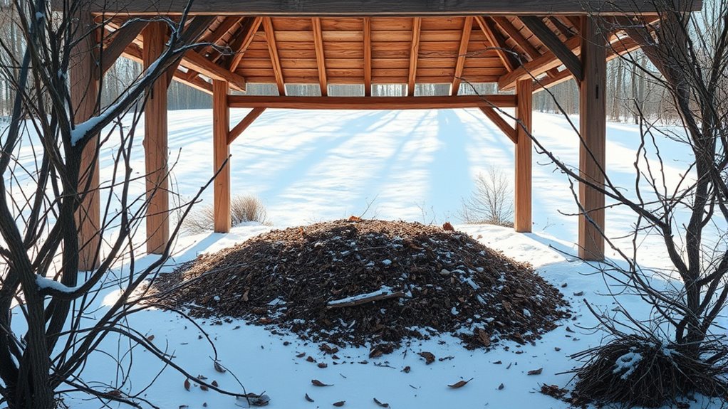 composting location by gazebo
