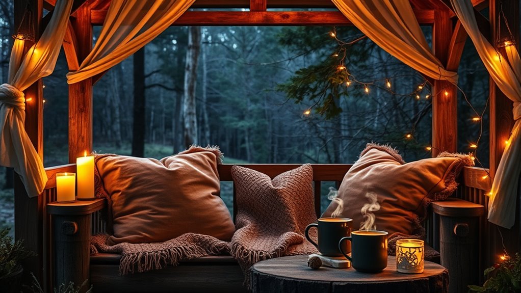 cozy cabin ambiance setup