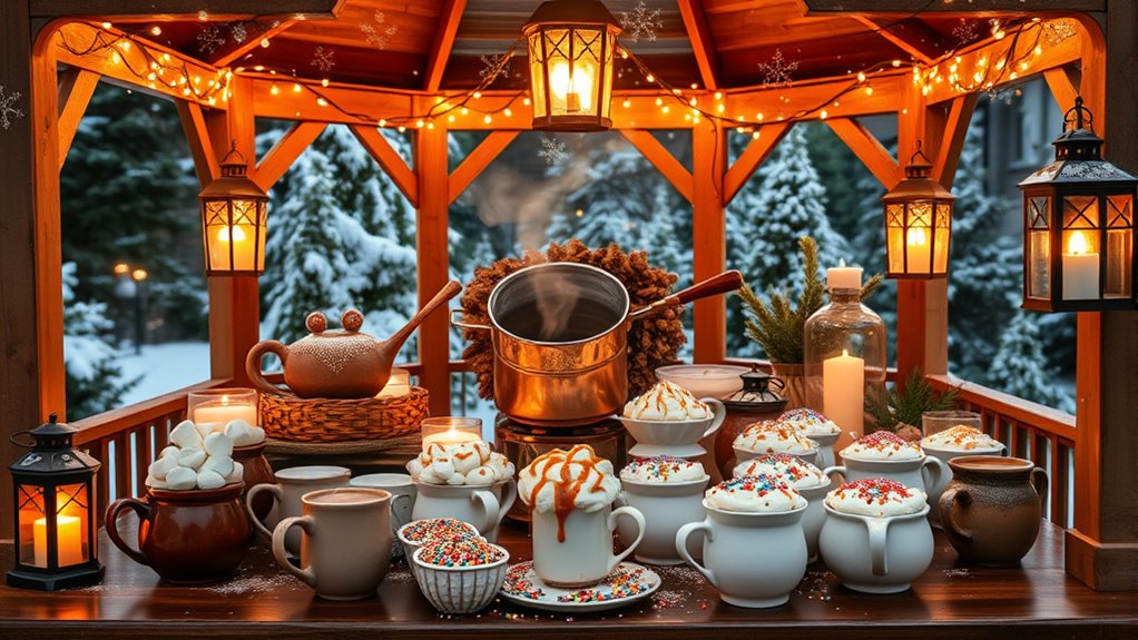 cozy gazebo hot chocolate station