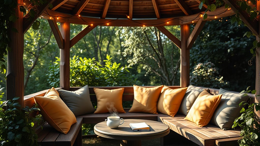 cozy gazebo interview setup