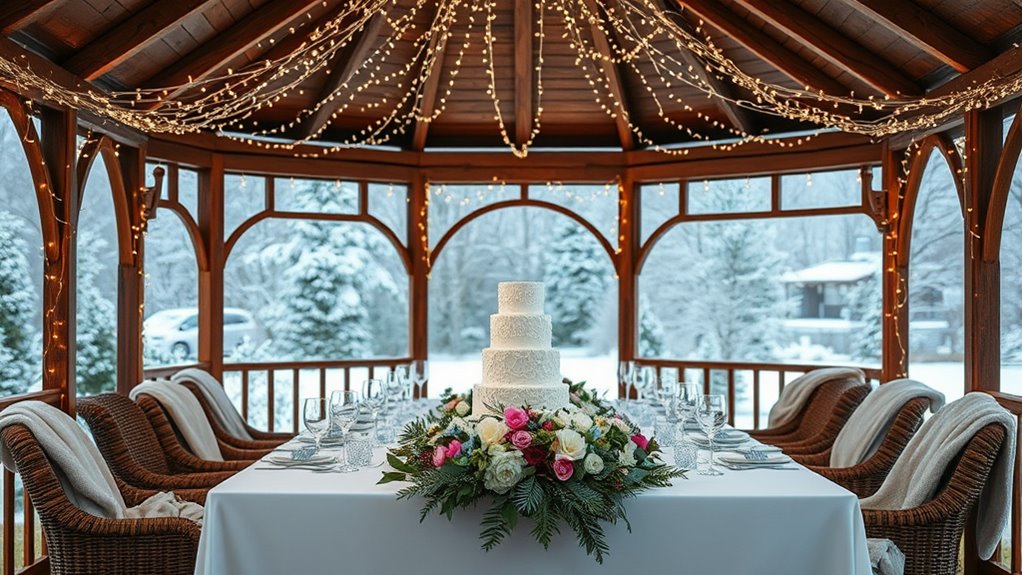 cozy gazebo winter celebration