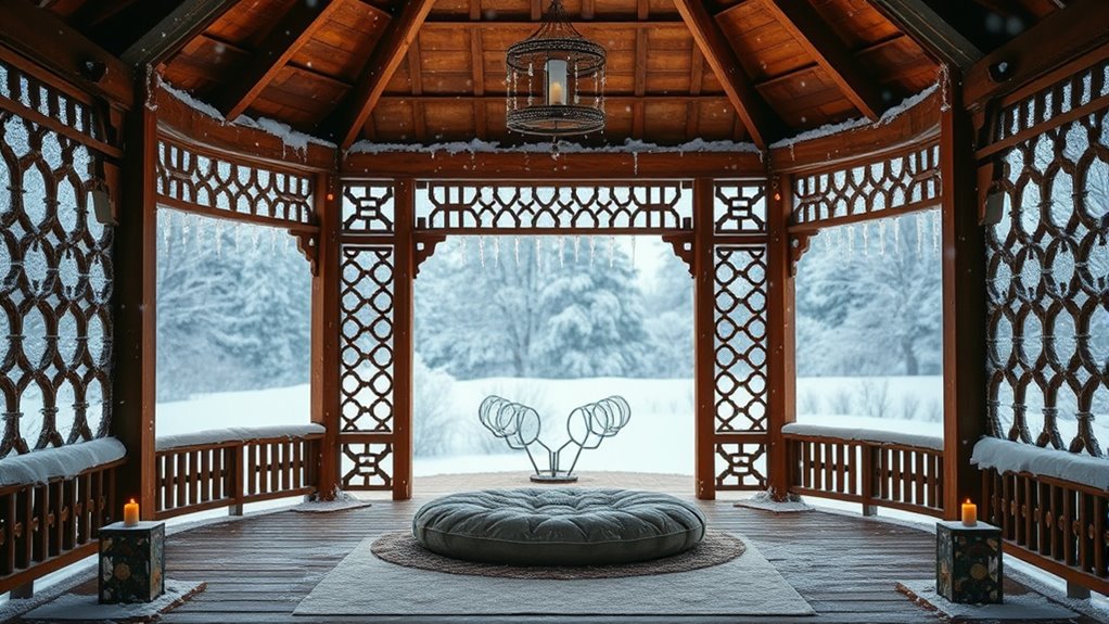 cozy gazebo winter retreat