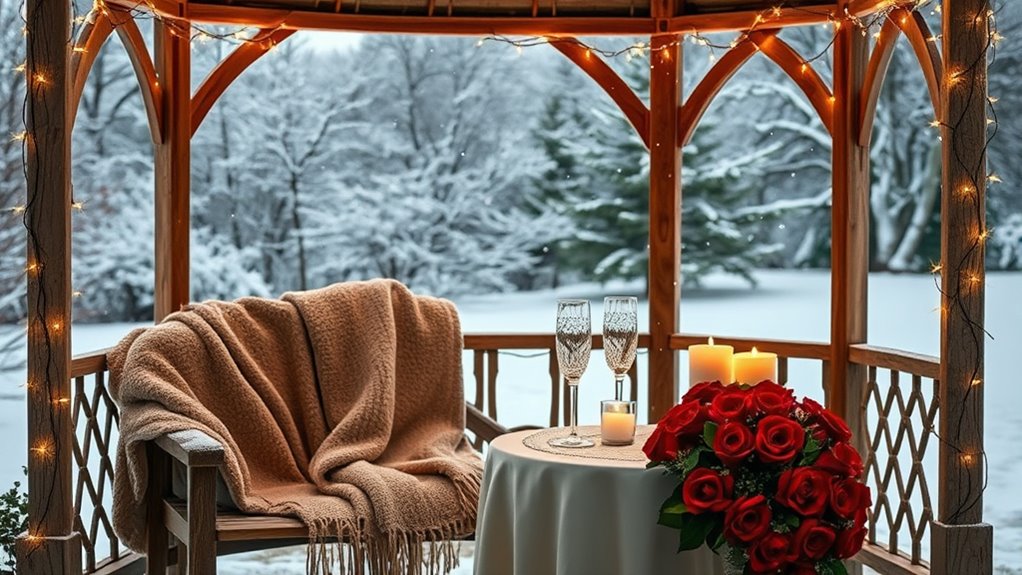 cozy gazebo winter romance