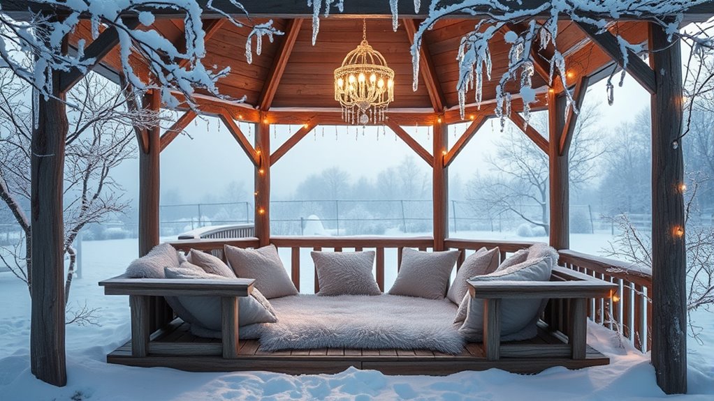cozy winter asmr gazebo