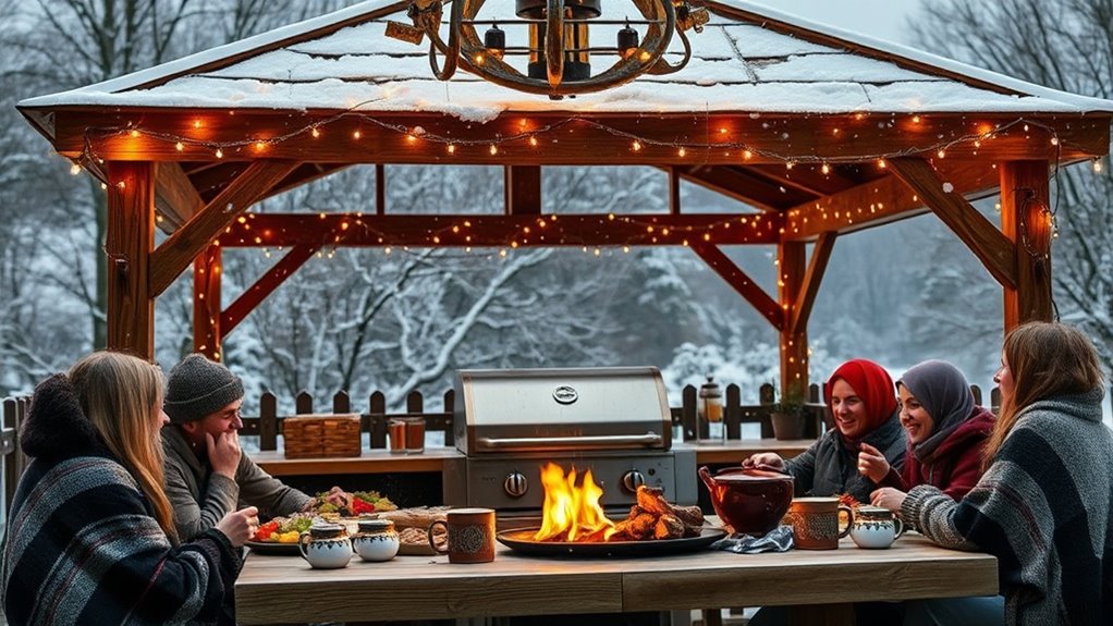 cozy winter barbecue gathering