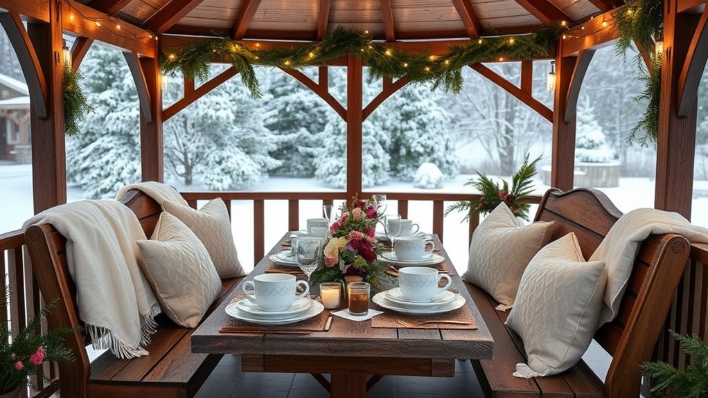 cozy winter brunch gazebo