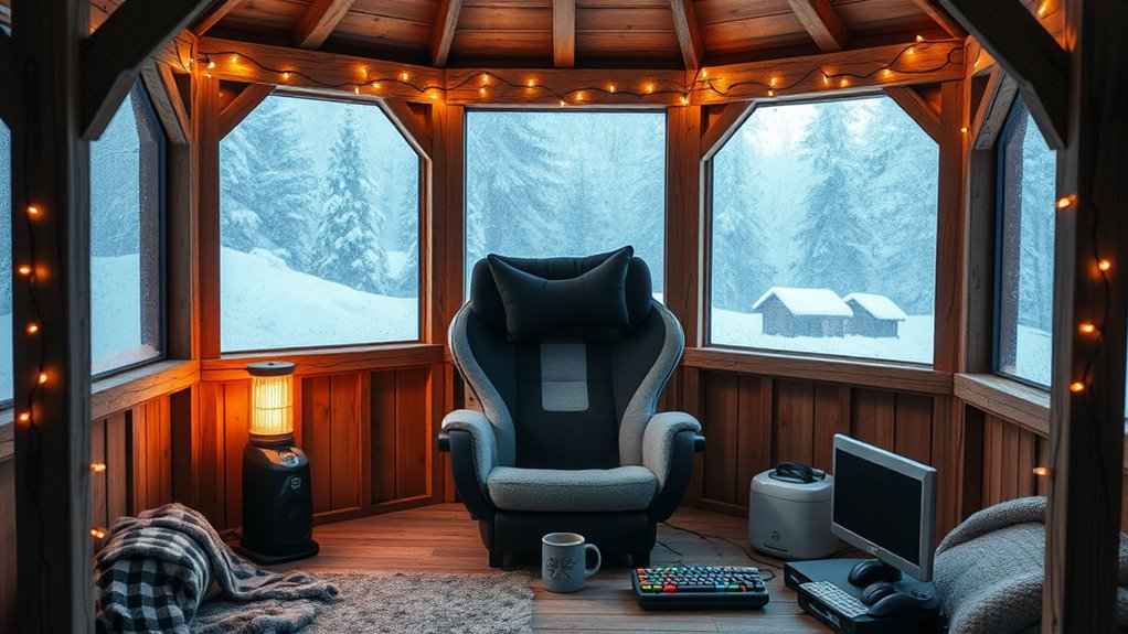 cozy winter gaming retreat