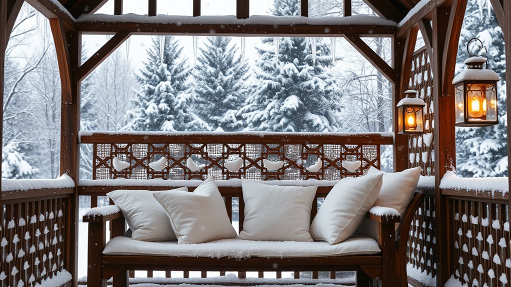 cozy winter gazebo escape