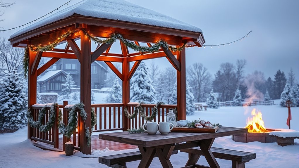 cozy winter gazebo living