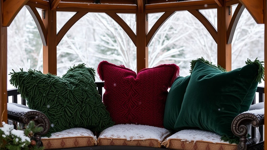 cozy winter gazebo pillows