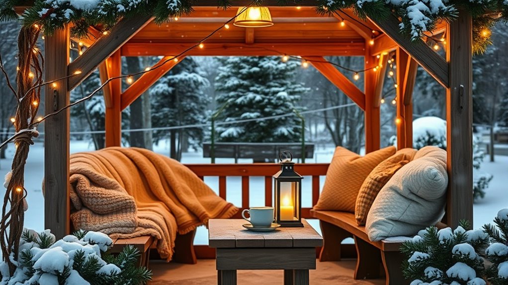 cozy winter gazebo retreat