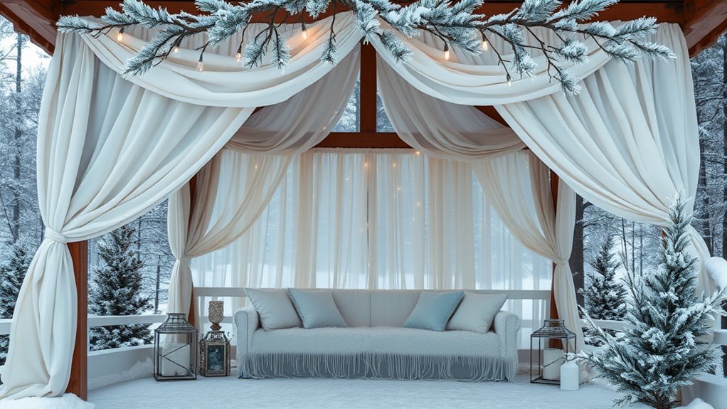 cozy winter gazebo textiles