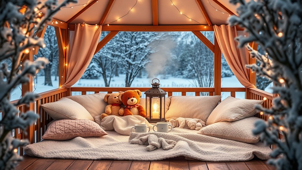 cozy winter sleepover setup