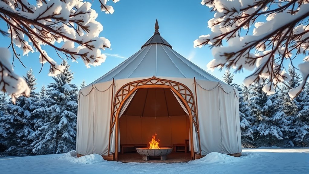 cozy winter yurt gazebo