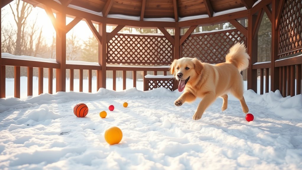 dogs winter gazebo playground