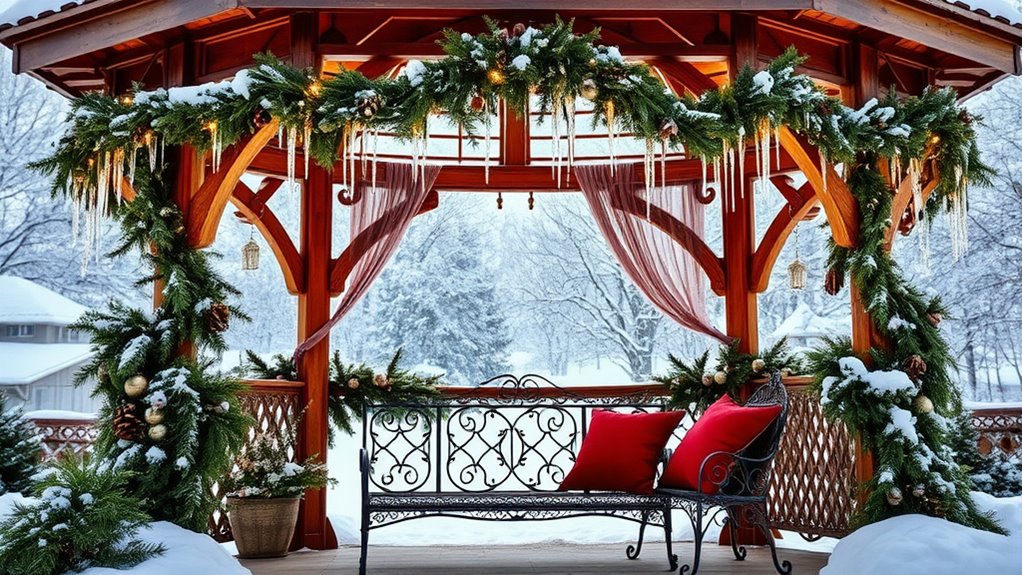 elegant winter gazebo decorations