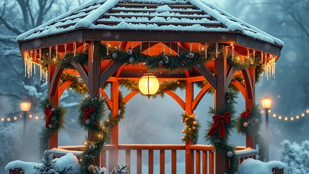 enchanting winter gazebo decor