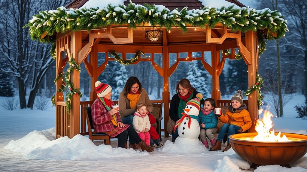 family winter gazebo activities