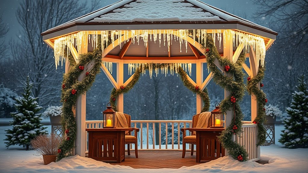 festive winter gazebo decor