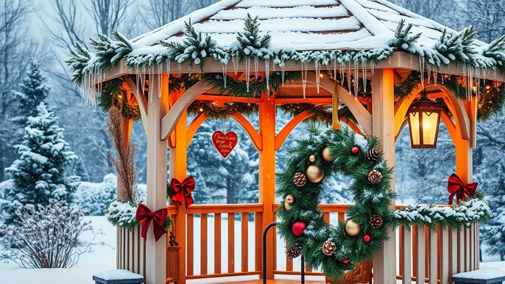festive winter gazebo decor