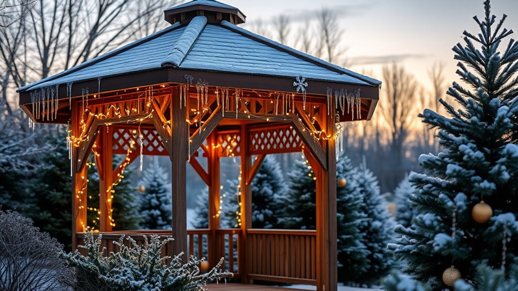 festive winter gazebo illumination