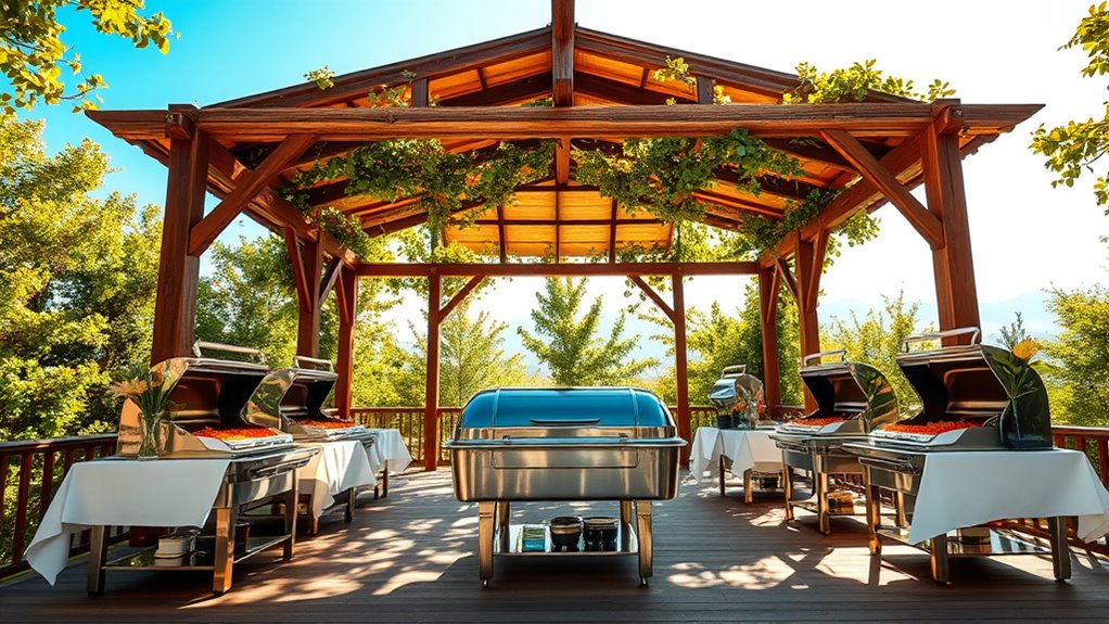 food warmers in gazebo