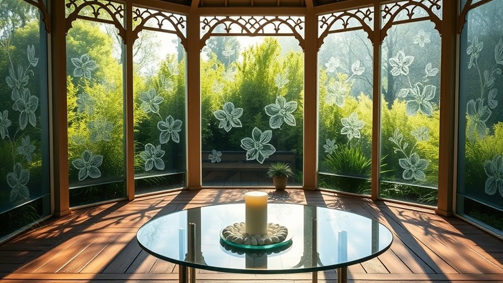 frosted glass gazebo decor