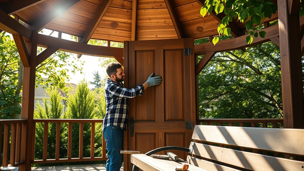 gazebo door installation project