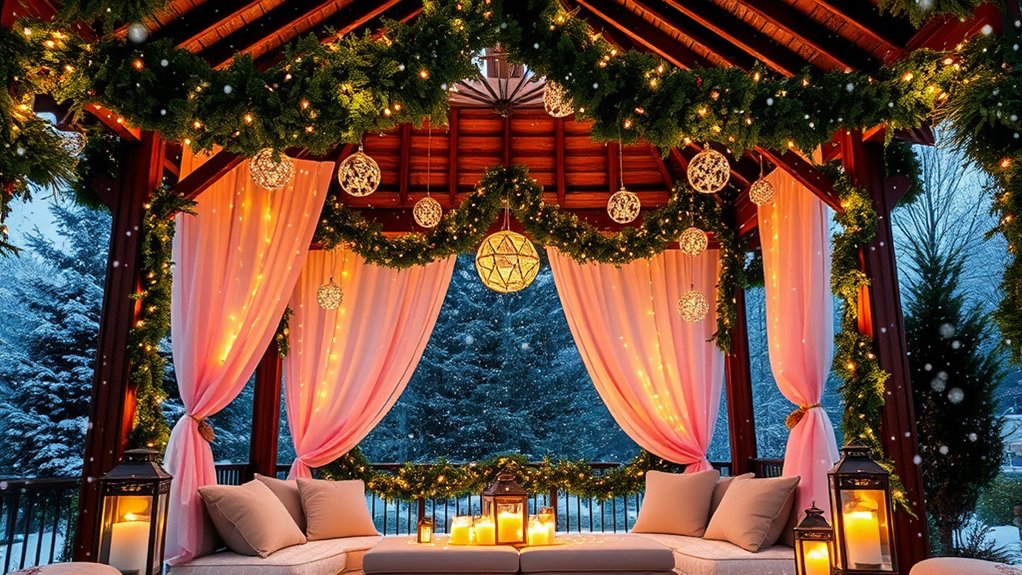 gazebo holiday photo backdrop