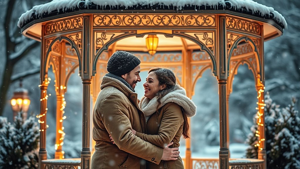 gazebo lit winter romance