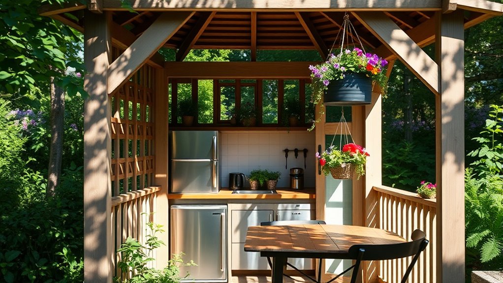 gazebo mini kitchen installation