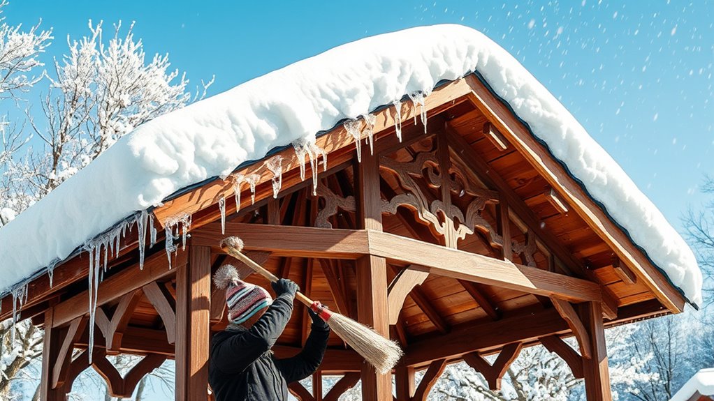 gazebo roof snow removal