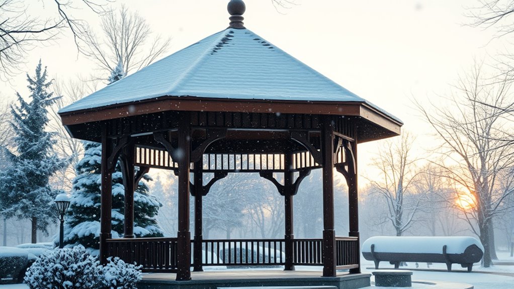 gazebo snowfall timelapse recording