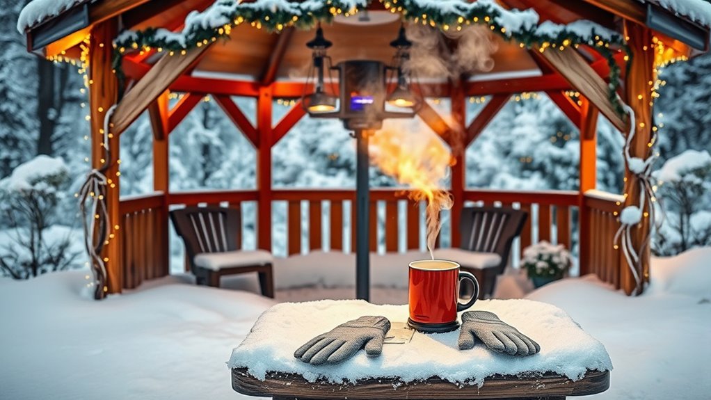 gazebo winter heating precautions