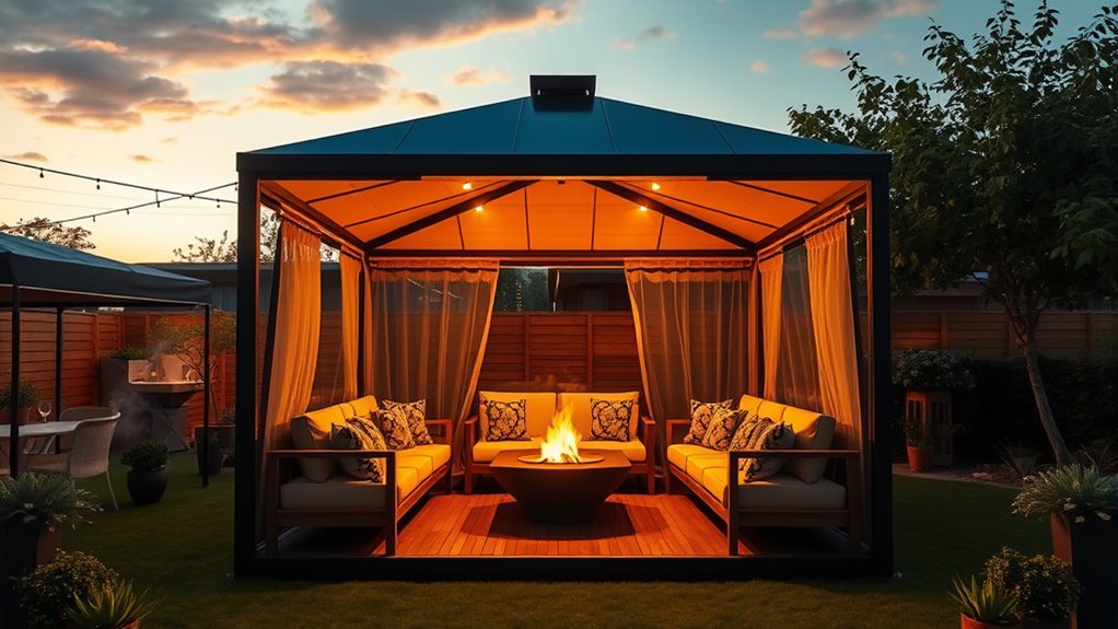 heated outdoor gazebo setup