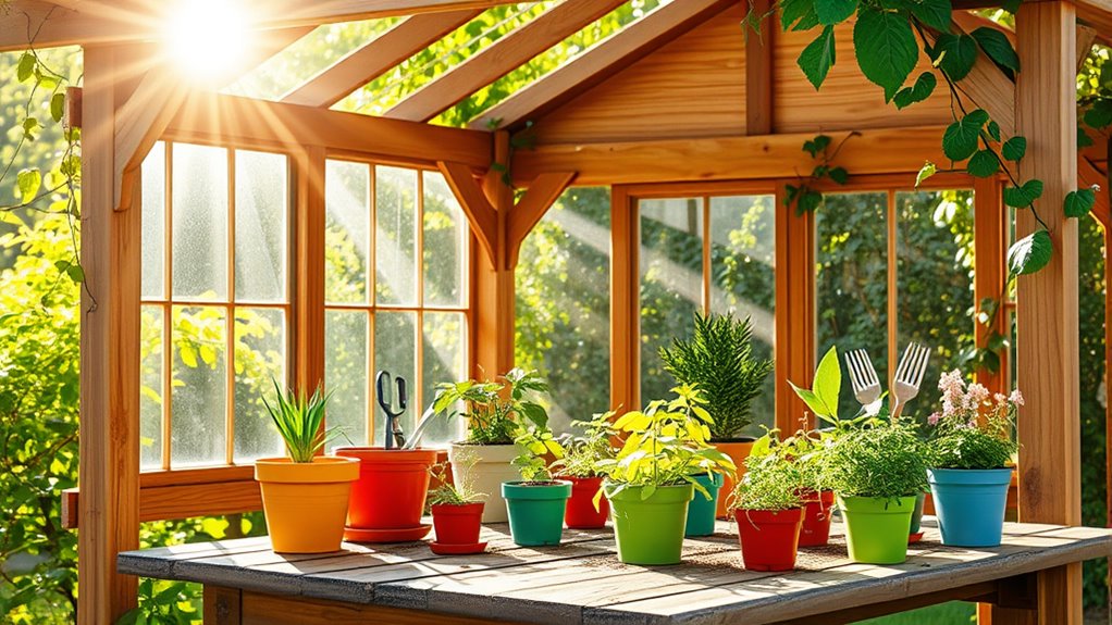 indoor greenhouse in gazebo