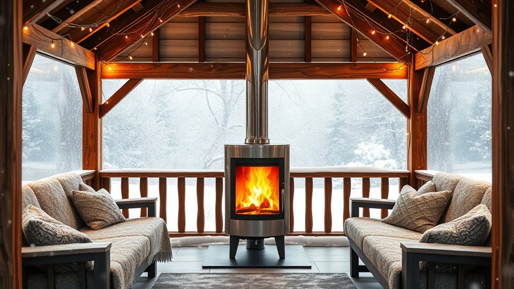 install stove winter gazebo