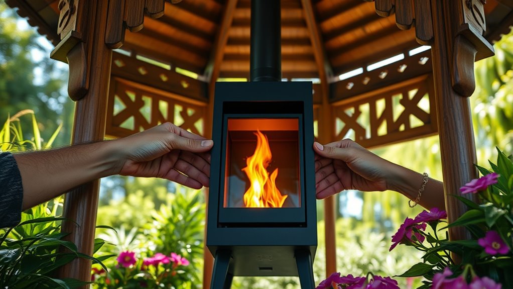 mini fireplaces for gazebos