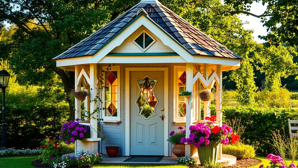 mini house themed gazebo design