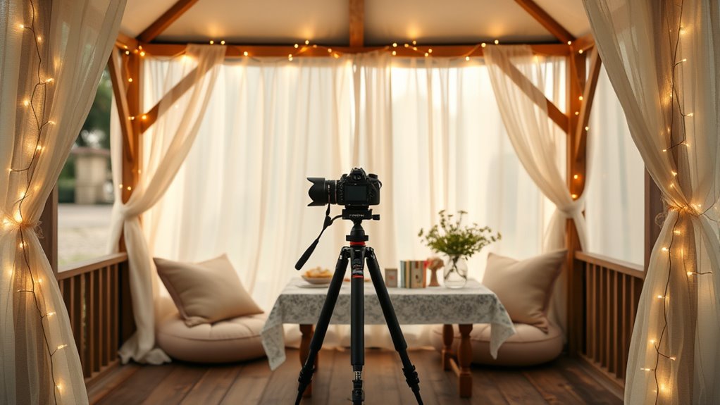 mini studio in gazebo