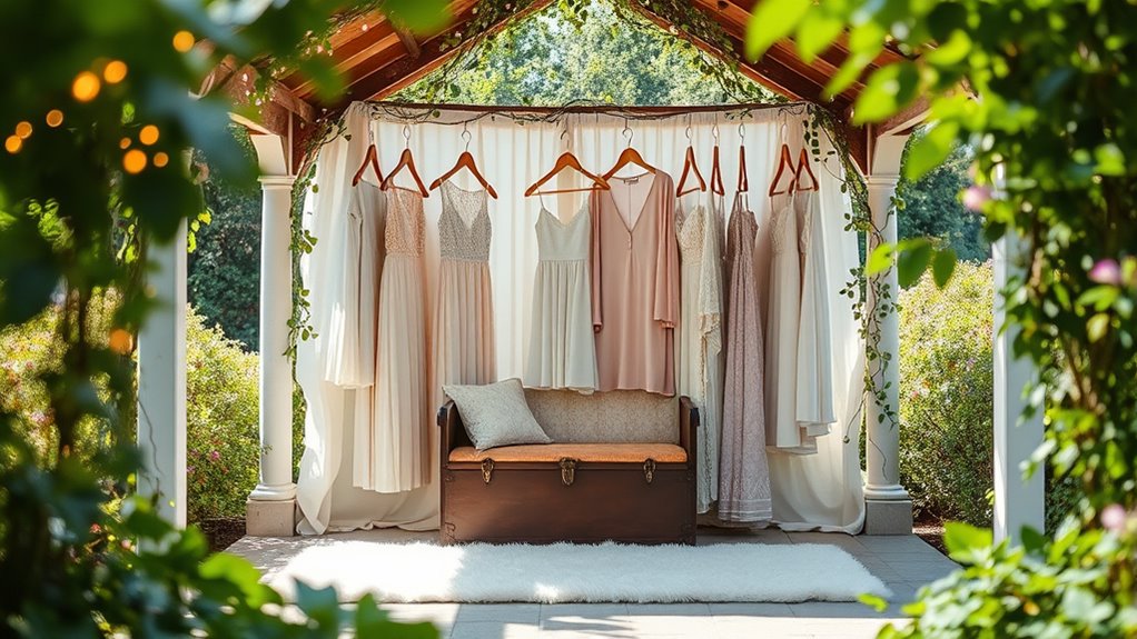 mini wardrobe in gazebo