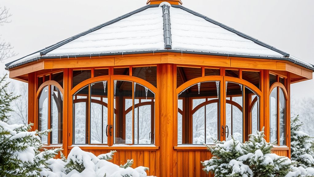 optimal materials for winter gazebos