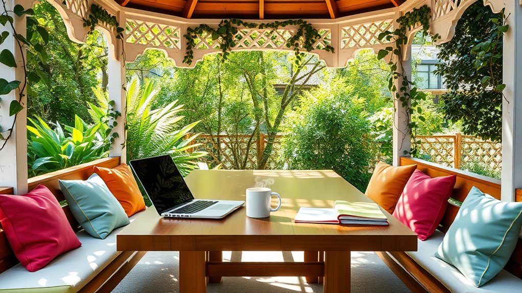 outdoor gazebo workstation setup