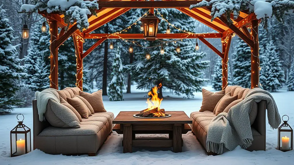 outdoor winter gazebo retreat