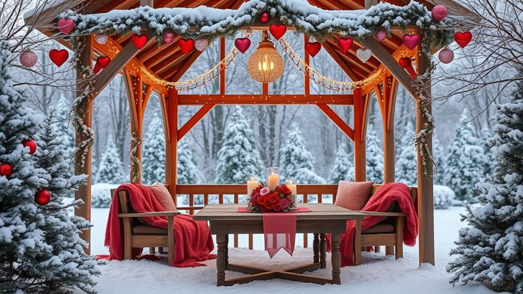 romantic winter gazebo decorations
