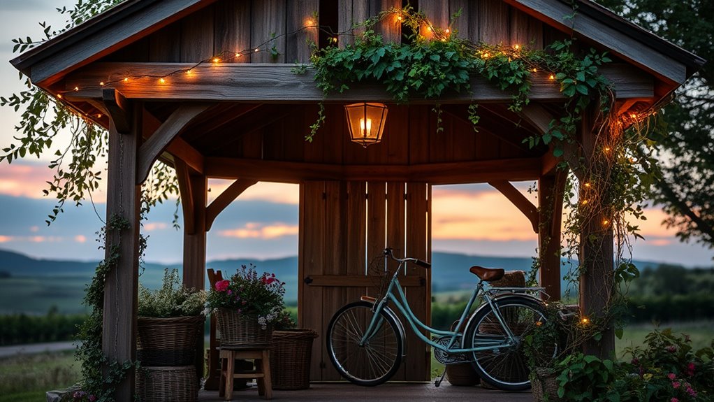 rustic barn inspired gazebo decor