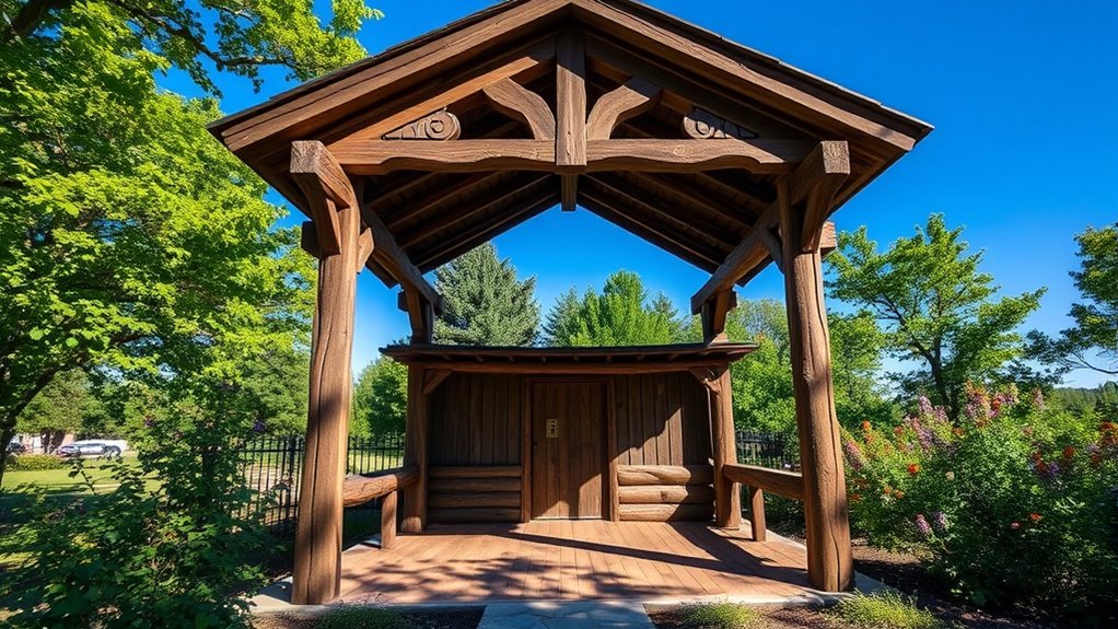 rustic cabin gazebo construction